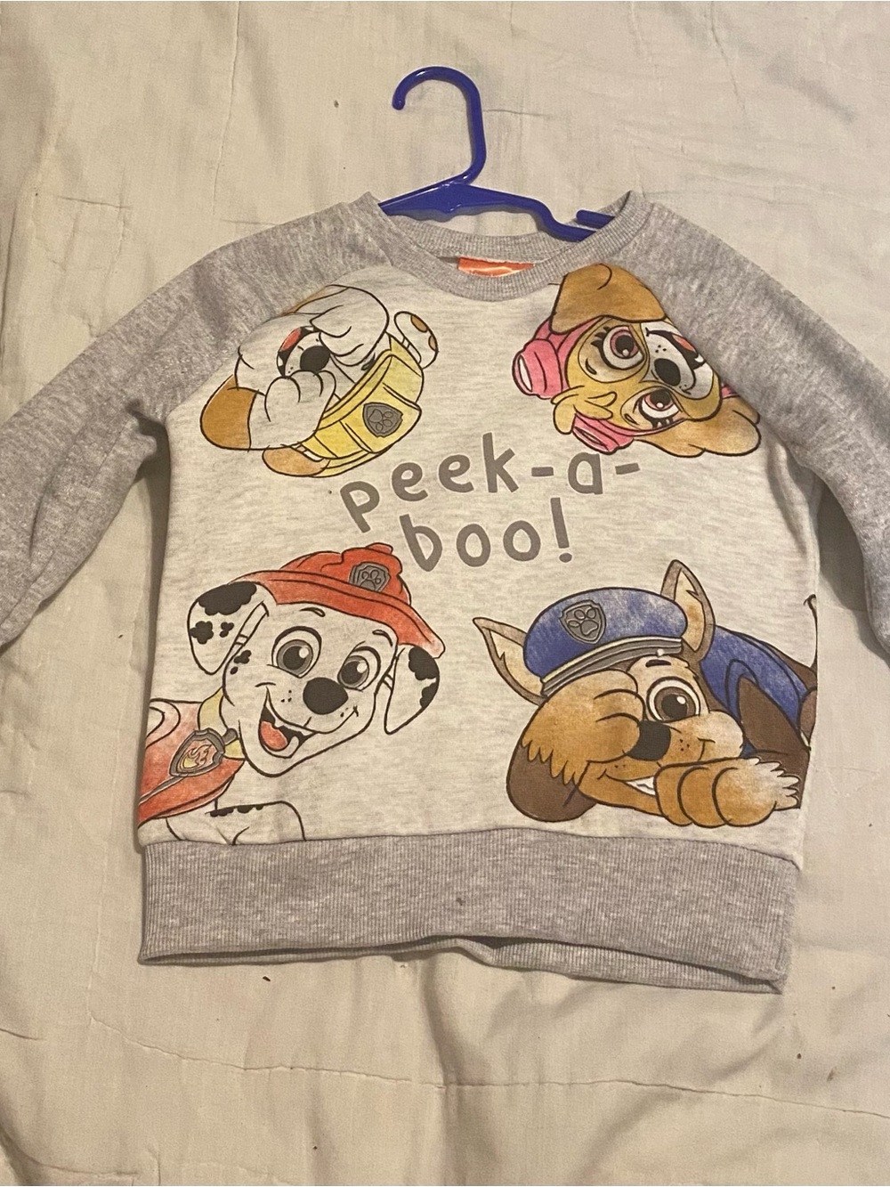 Nickelodeon Grey 'Peek-a-Boo' Paw Patrol Sweatshirt with Colorful Characters
